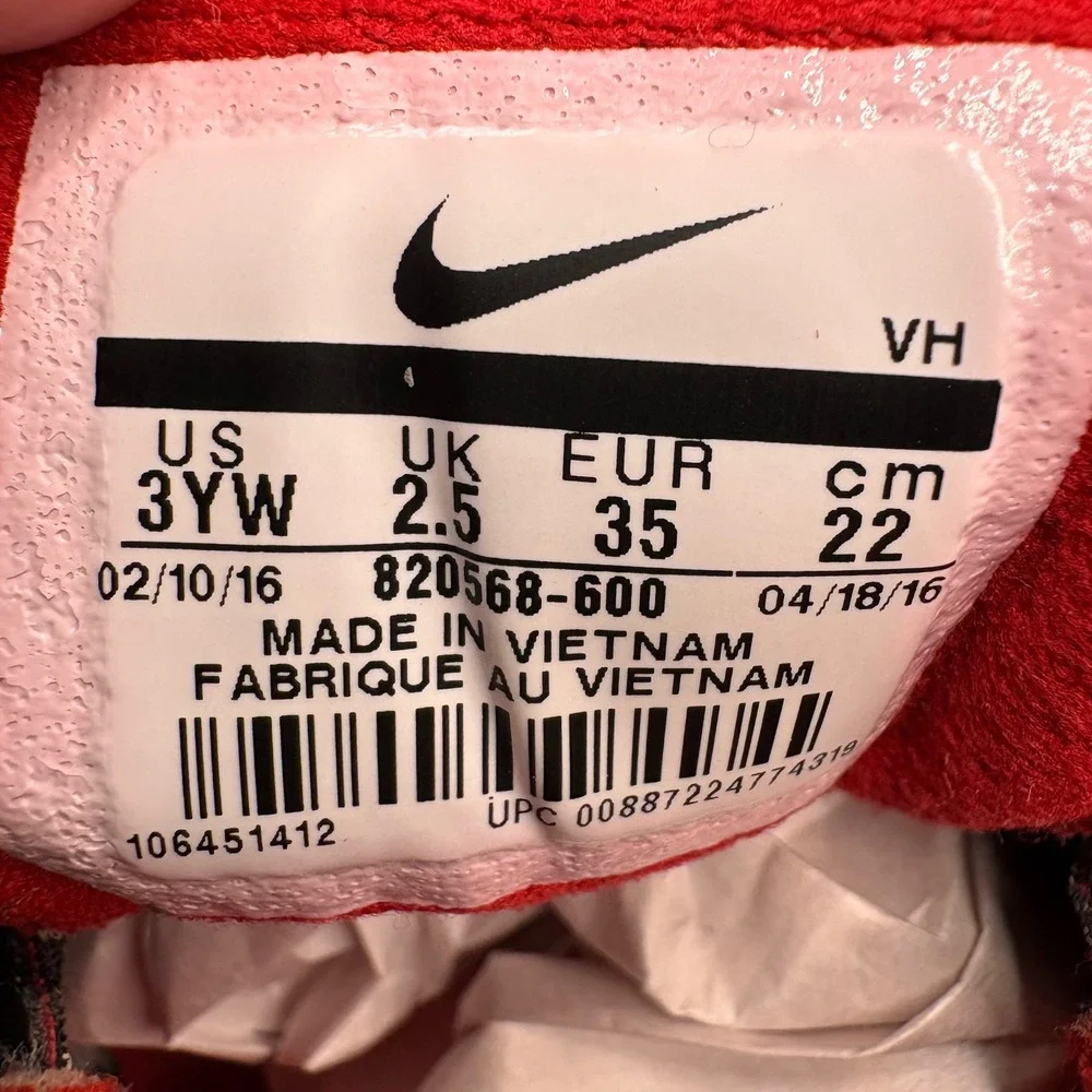 Nike Revolution 3 Kids Running Shoes Black Red Size 3Y